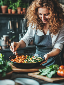 A dietitian working with a patient to create a personalized meal plan, focusing on the link between diet and health