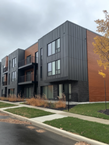 A newly constructed affordable housing complex, addressing the need for accessible housing