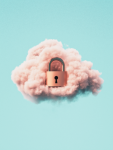 A padlock inside a cloud symbol, representing cloud security and the protection of cloud-based data