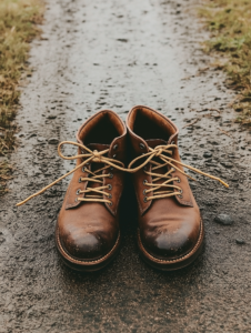 A pair of shoes tied together by their laces, symbolizing how close bonds keep people connected through life’s journey