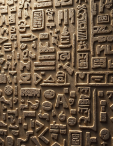 A close-up of a Mayan hieroglyphic inscription, revealing the complex writing system of this ancient civilization