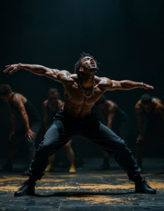 A hip-hop dancer interpreting a famous opera scene, using their body language and facial expressions to convey the emotions of the characters