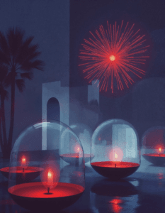 A holographic celebration of festivals like Diwali, Eid, or Hanukkah