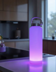 A water bottle that tracks your hydration and glows to remind you to drink